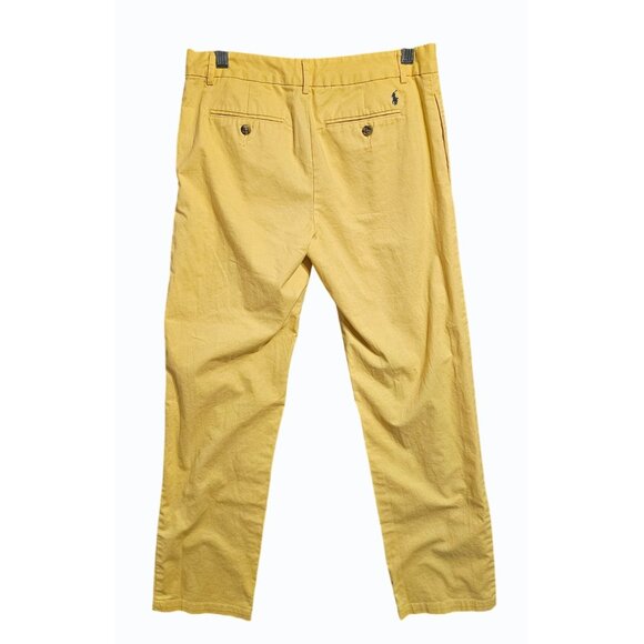 Polo Ralph Lauren Boys Chino Pants Sz 16  Lot of 2 PR Beige Yellow Cotton Blend - Picture 3 of 13